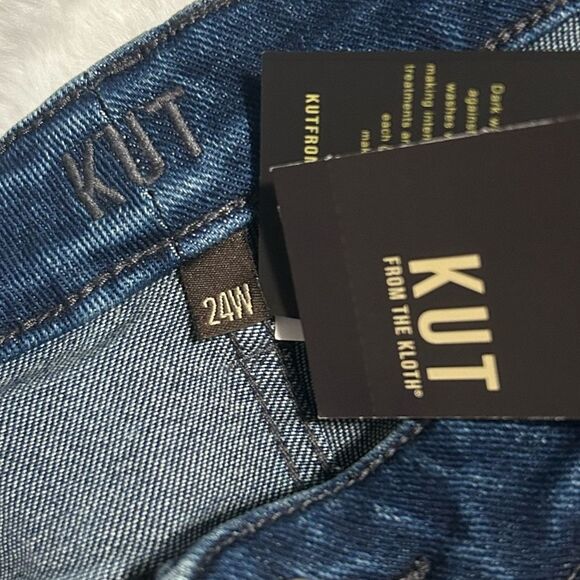 KUT FROM THE KLOTH NWT Medium Wash Amy Frayed Hem High Rise Boyfriend Jeans 24W - Picture 13 of 15
